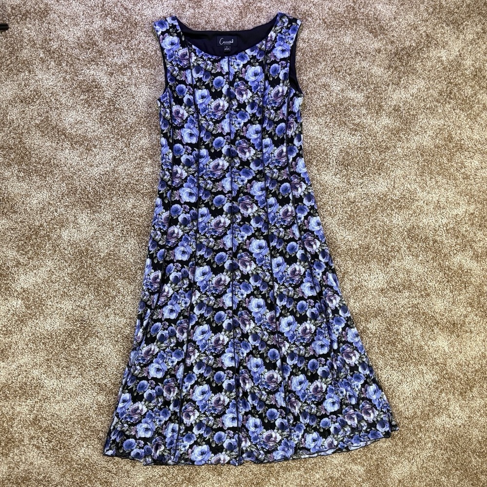 Connected Apparel Floral Lightweight & Breathable Sleeveless Midi Dress Size 4
